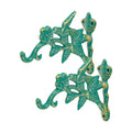 Sungmor Cast Iron Hanging Plant Brackets, 7.2 Inches Long 2 Pack Green | Wall Mounted Flower Pot Hooks, Outdoor Bird