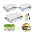 Microgreens Growing Kit 3-Tier 14 Inch Sprouting Trays | Stainless Steel Seed Sprouter with 0.3mm Encrypted Silicone