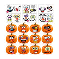 kockuu 72 Pack Halloween Pumpkin Decorating Stickers - Mini Make 36 Sheets of Small Pumpkin Face Stickers for Kids, Toddlers & Party Favors