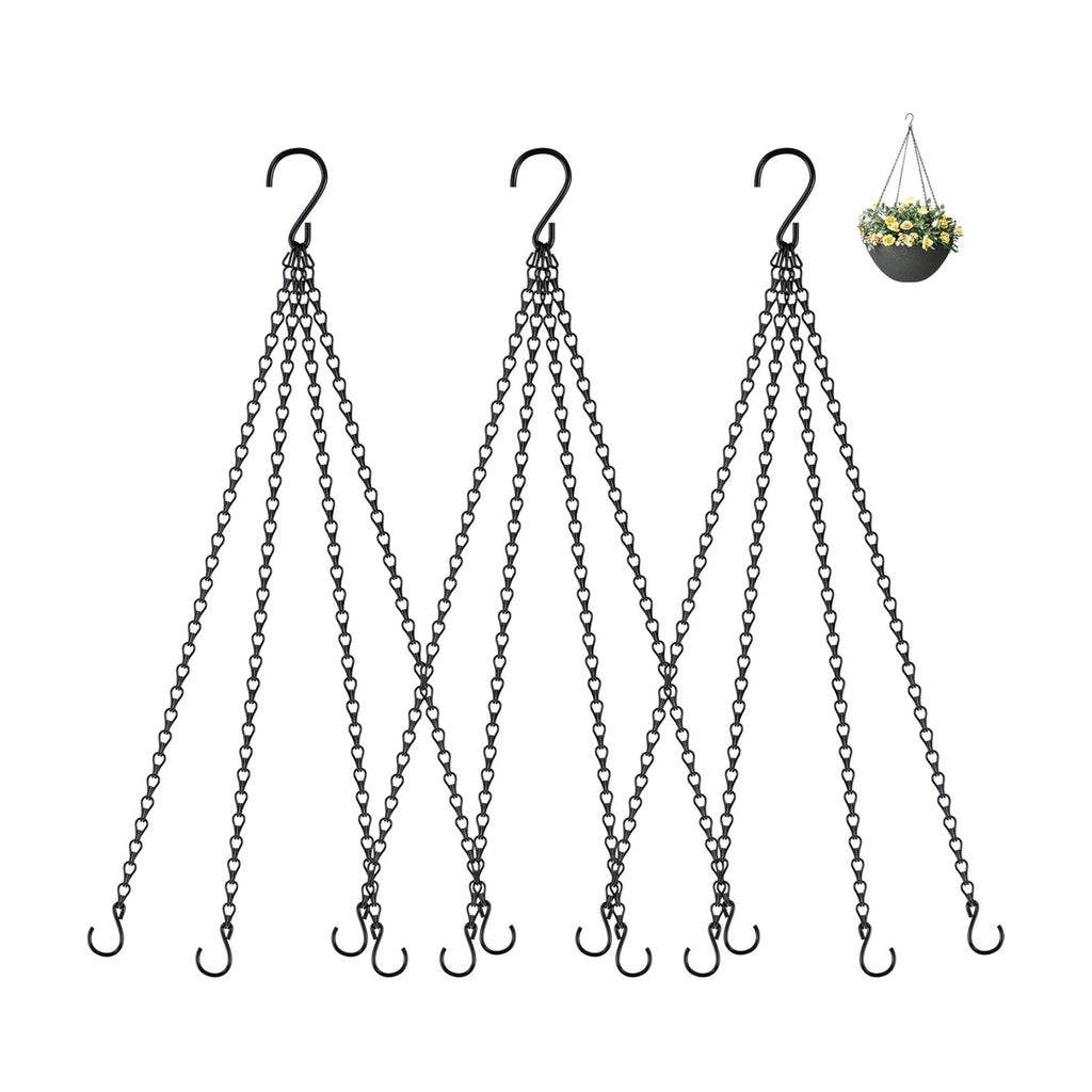 garini 3 Pack, 23 Inch Hanging Baskets Chain, Hanging Chains with Hooks Flower Pot Chain Replacement Plant Hangers for Planters, Bird Feeders and Lanterns(Black)…