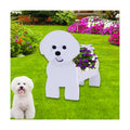 Bichon Frise Dog Planter Pots, Animal Shaped Flower Pot | Large Cute Plant Gift for Women and Pet Lovers, Indoor