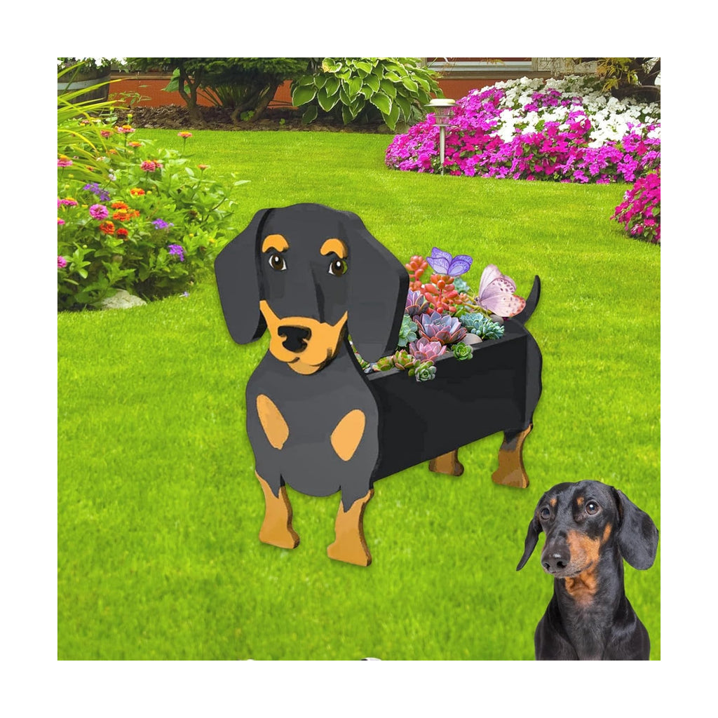 Dachshund Dog Planter Pots, Animal Shaped Flower Pot | Large Cute Plant Gift for Women and Pet Lovers, Indoor Outdoor