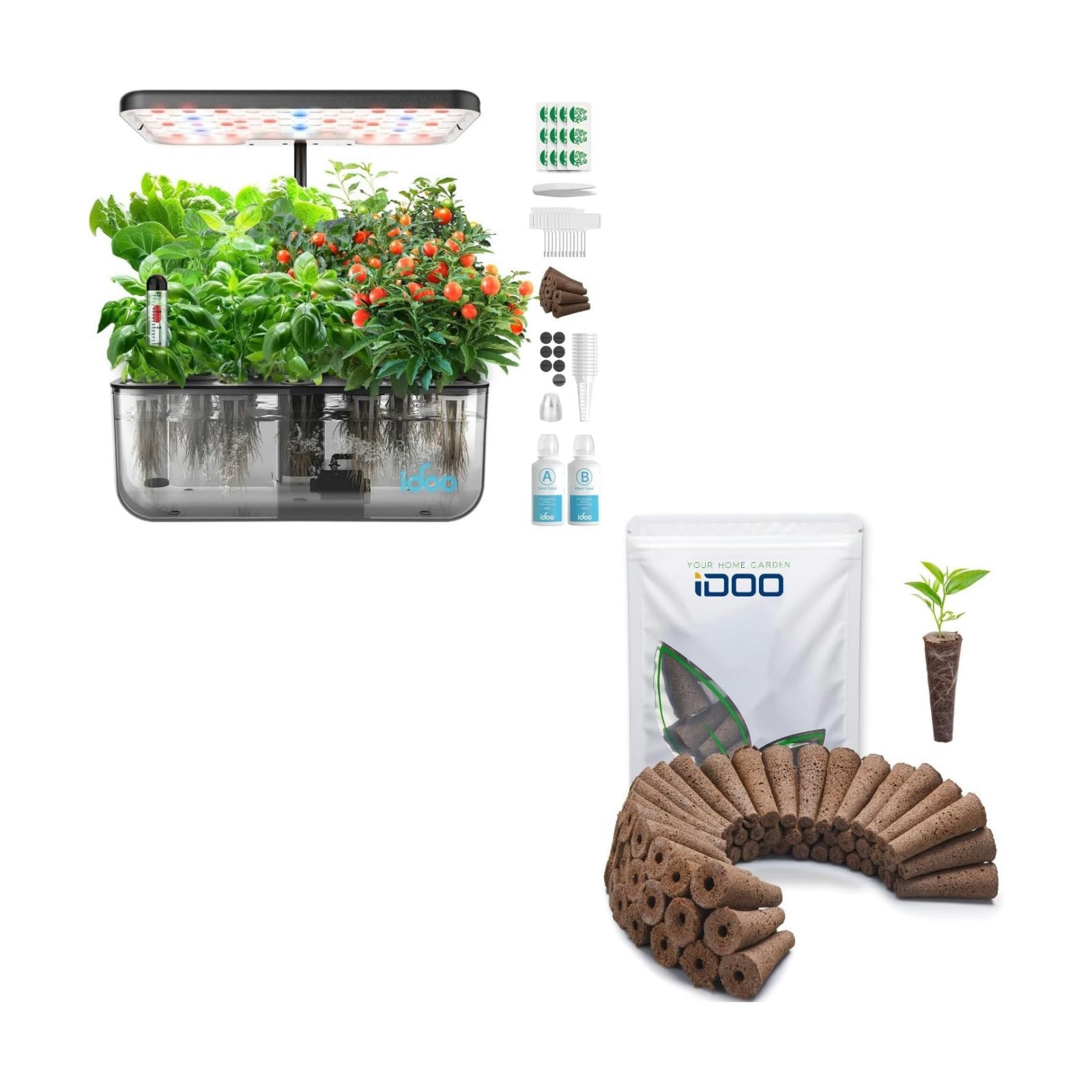 iDOO Hydroponics Growing System Kit & Growth Sponges 60 Pcs