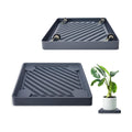 REDHUGO 2 Pcs Square Plant Caddy with Hidden Wheels, Gray, 9.96 Inch | Heavy-Duty Rolling Plant Caddy with Hidden