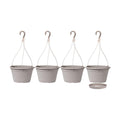 4 Pcs Hanging Planters,10" Hanging Pots Plastic Hanging Flower Plant Basket with Drainage Trays & Chain Holder for