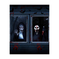 2pcs Halloween Window Cover Decor, Scary Ghost Curtain Outdoor