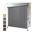 Shade&Beyond Outdoor Roller Shades with Splicing Design, 8' W x 8' H Cordless Patio Roll Up Blinds, Exterior Shade