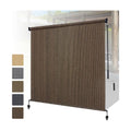 Shade&Beyond Outdoor Roller Shades with Splicing Design, 5' W x 8' H Cordless Patio Roll Up Blinds, Exterior Shade