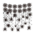 18PCS Halloween Black Spider Web Decorations