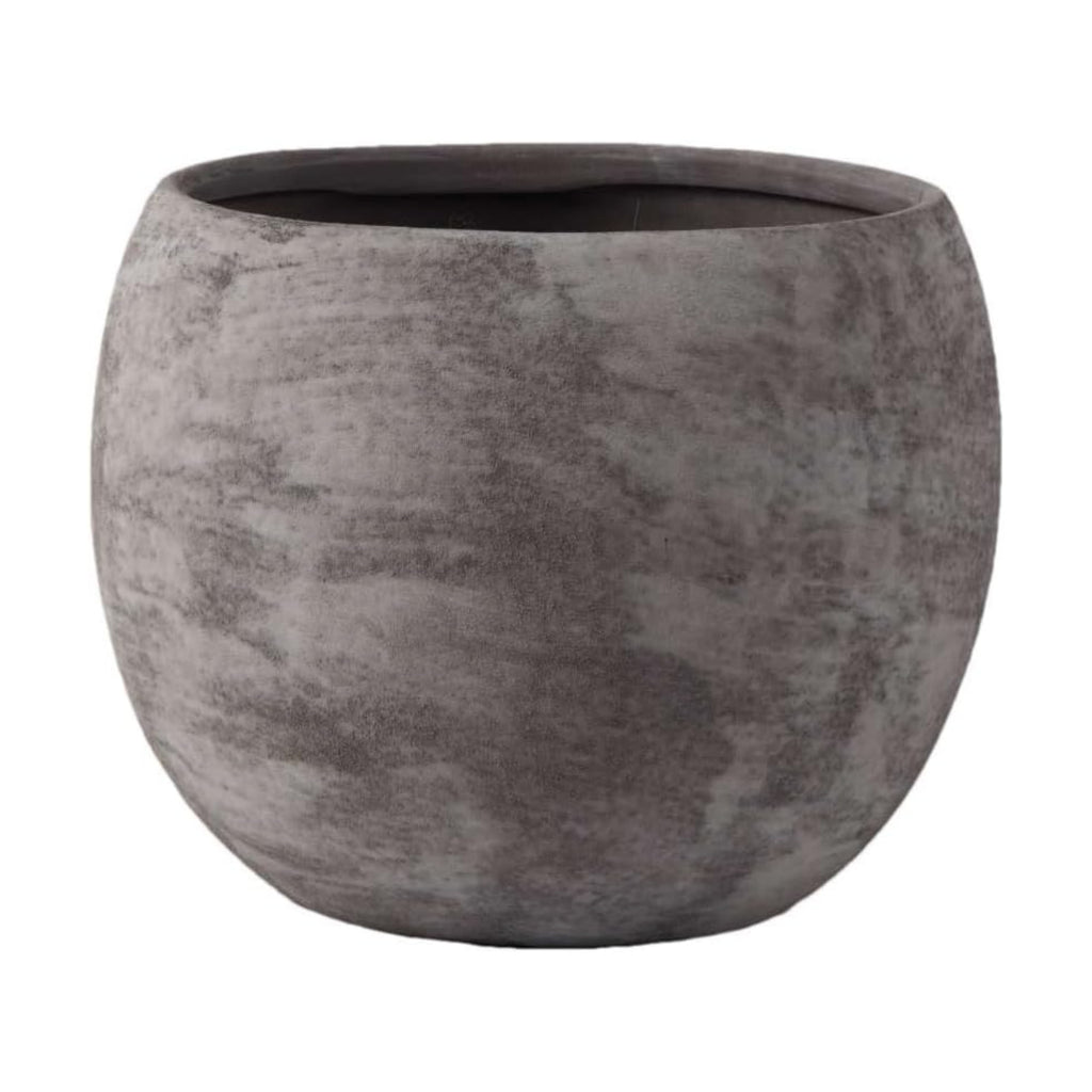 Olly & Rose Charcoal Grey Black Plant Pot 10 Inch Large Textured Washed Finish Outdoor and Indoor Plant Pot Planter for