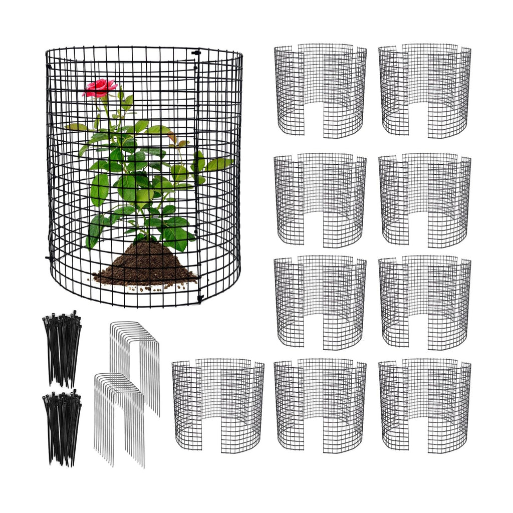 30 PCS Round Plant Protector from Animals, 12 Pack 12'' x 12'' Metal Plant Cages，30Pcs Metal Mesh to Keep Animals Out