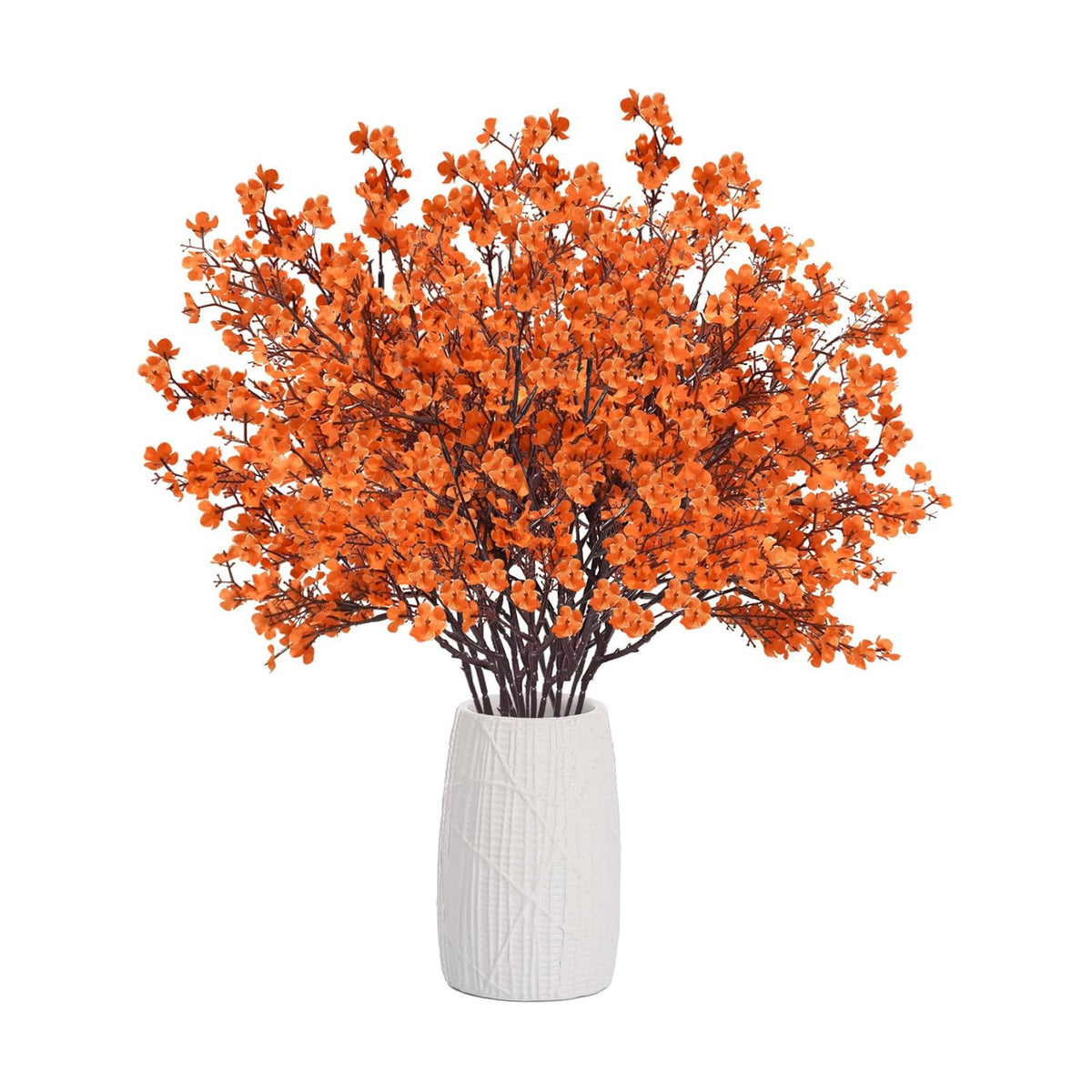 Uieke 30Pcs Artificial Fall Flowers Babys Breath Flower Bulk Fake Orange Silk Flowers Artificial Gypsophila Bouquet Floral for Home Festival Wedding Party Décor