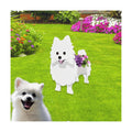 White Pomeranian Dog Planter Pots, Animal Shaped Flower Pot | Cute Plant Gift for Women and Pet Lovers, Indoor Outdoor