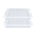 LWALRS Square Plant Saucer 14 Inch 2 Pack, Strong Clear Plastic Flower Plant Pot Saucer, Square Planters for Indoors