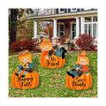 3Pcs Fall Yard Signs Decorations Thanksgiving Pumpkin Yard Stakes Outdoor