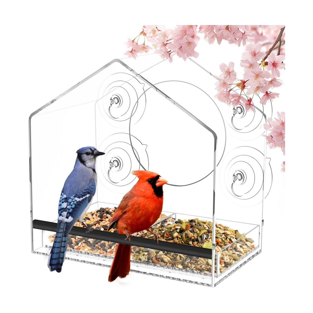 Clear Window Bird Feeder with Strong Suction Cups