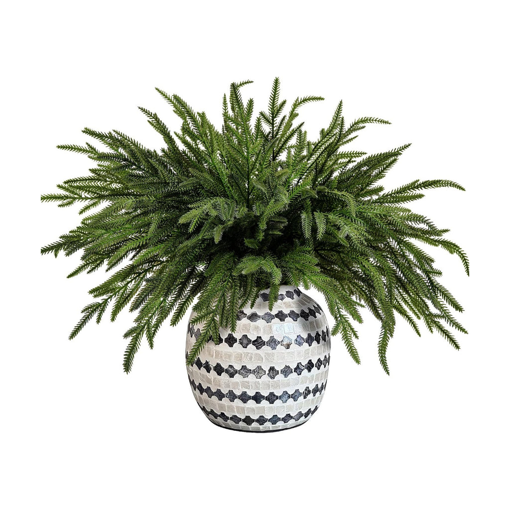 PURPLE STAR 1N 15 Pcs Christmas Norfolk Pine Branches, 19" Extra Length Fake Greenery Norfolk Pine Stems Sprigs, Artificial Xmas Branches Plants Pines Needles for DIY Craft Garland Home Garden Decor