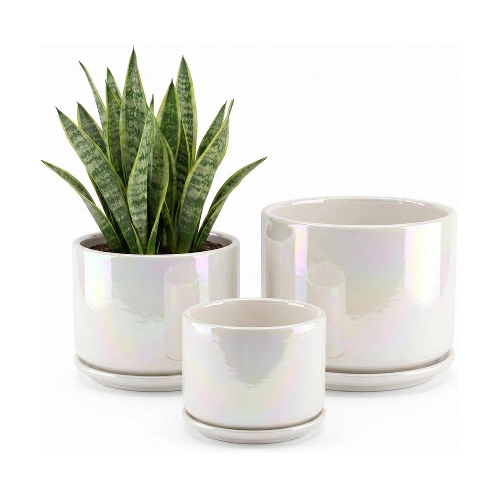 EFISPSS Plant Pots, 4+5+6 Inch Pots for Indoor Plants,Ceramic Planter Pot with Drainage Hole,Flower Pots for Succulent