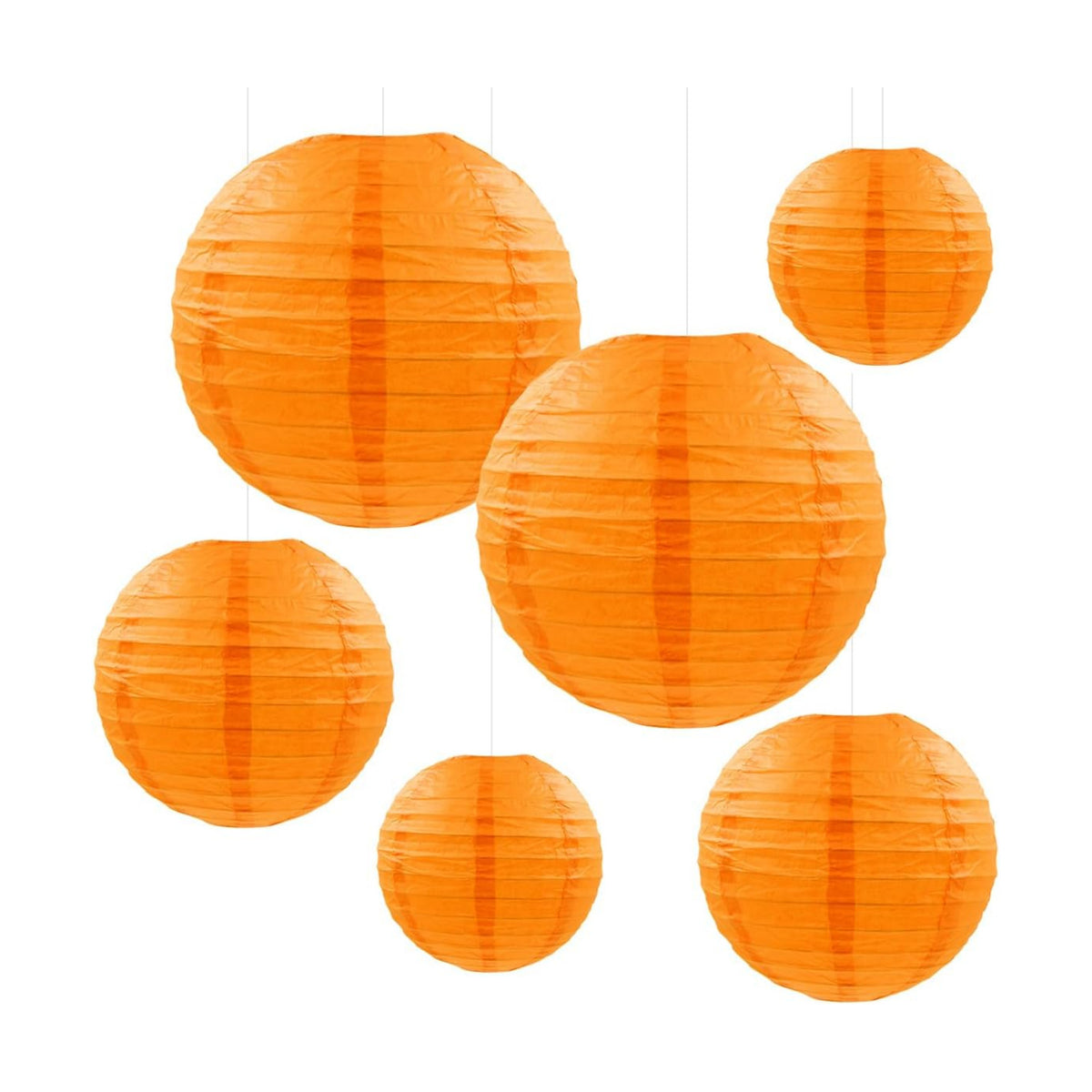Round Paper Lanterns Decorative Hanging Paper Lanterns Chinese Lanterns Japanese Lanterns Hanging for Birthday Wedding Halloween Baby Bridal Shower Fall Home Decor(Orange)