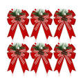 Moucuny 6 Pcs Christmas Velvet Bows Red 5 x 6 Inch for Tree