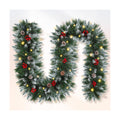Christmas Garland,Christmas Garland with Lights, Christmas Decoration,9FT/2.7M, for Mantle, Home, Stairs, Fireplace, Porch, Door,Indoor/Outdoor (Green)