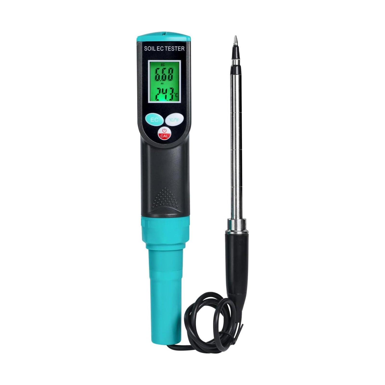 Digital Soil EC Meter 2-in-1 Porfessional Plants EC Temperature Tester Meter with Corded Sensor, Backlight LCD Display