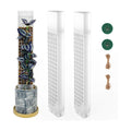 4PCS 18.7-Inch D-Shaped Self-Watering Moss Pole - Plastic Monstera Support for Indoor Climbing Plants. (4, White)