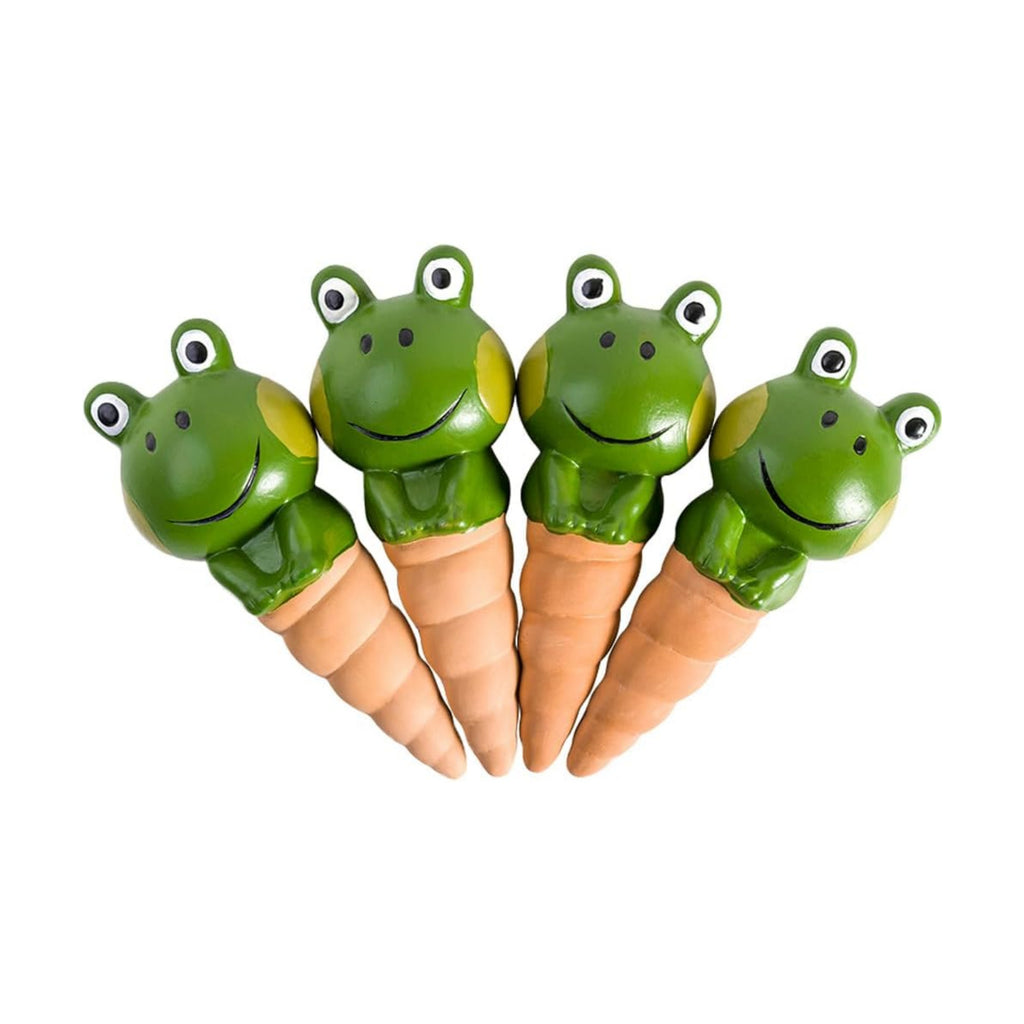 Kaxich Terracotta Plant Self Watering Spikes, 4 Pack Plant Watering Globes Frogs Styles Decorative Self Plant Watering