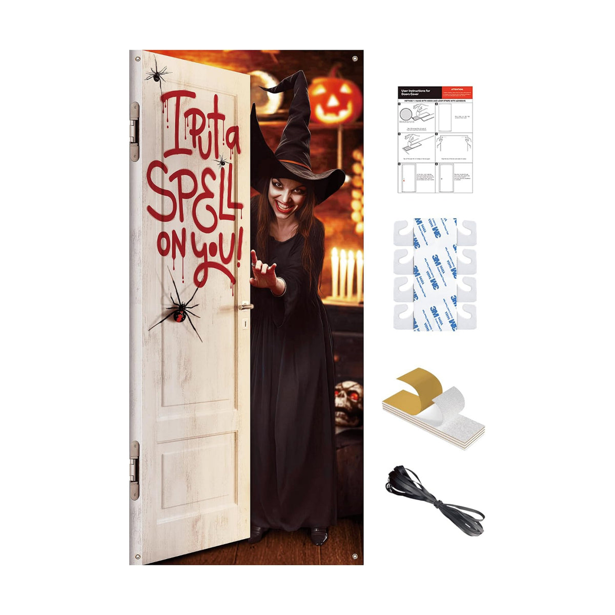 Halloween Door Cover Decor, Outdoor Party Wall Backdrop Sign