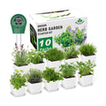 Indoor Herb Garden Kit – 10 Non-GMO Herb Seeds with Soil, Pots & Moisture Meter – Easy Windowsill Gardening Starter Set