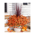 Ivydale Artificial Mums Flowers for Outdoors 12 Pcs + Burgundy Grass