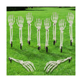 DIYDEC 10 PCS Halloween Skeleton Arm Decor White Hands Stakes for Outdoor