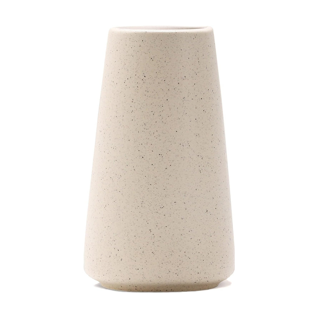 Simple Boho Ceramic Flower Vase for Home Decor (Beige,Small)