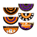 6 Pcs Halloween Bunting Fan Flag Happy Halloween Half Fan Banner