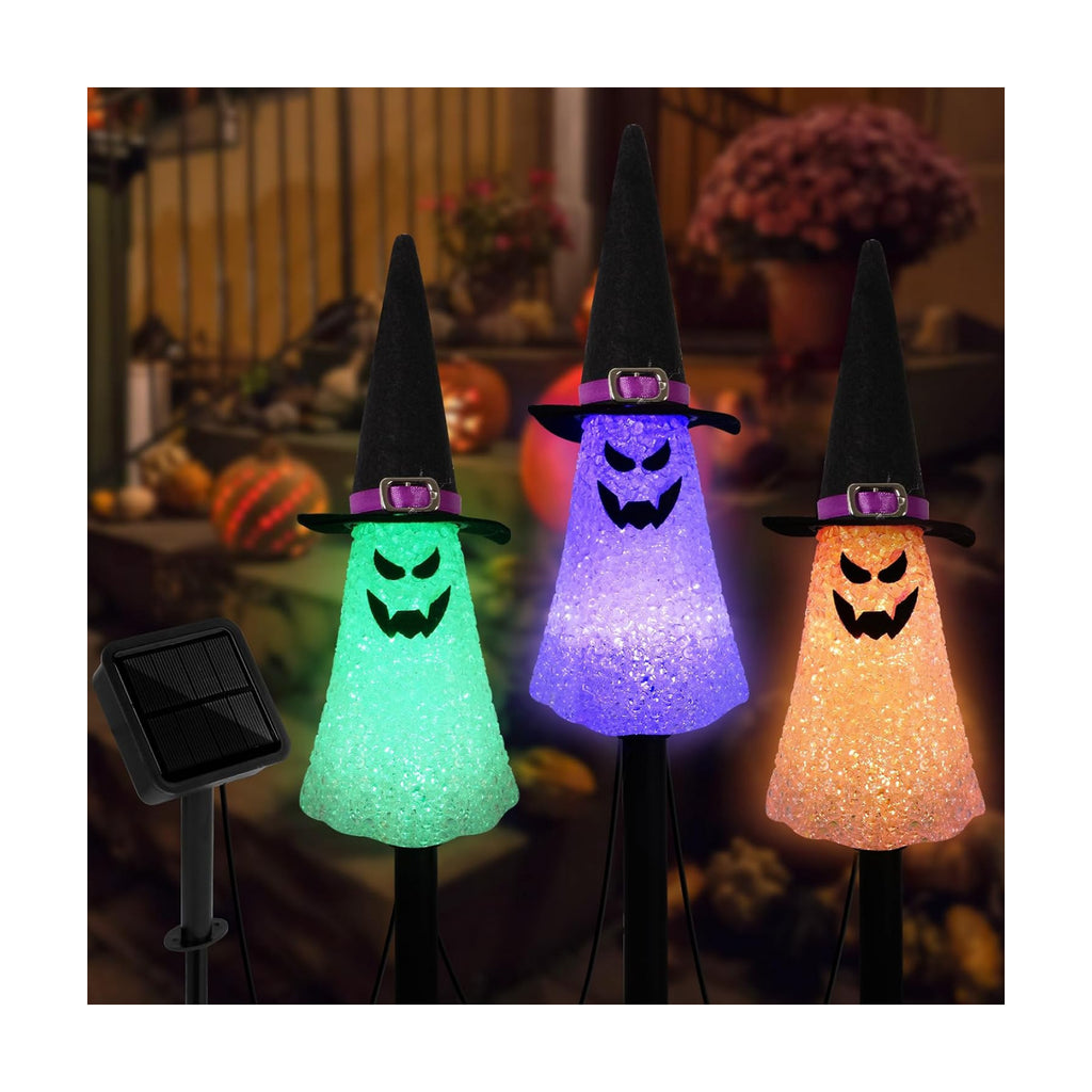 Ghost Solar Halloween Garden Decorations Outdoor, Solar Pathway Lights
