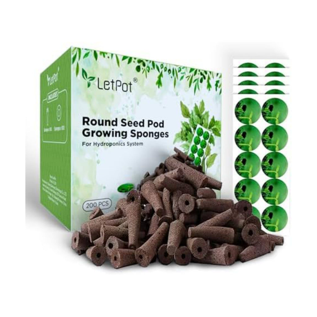 LETPOT 200 Pcs Seed Pod Kits, Replacement Root Growth Sponges Seed Pods, Seed Starter Sponges Kit for Hydroponic Indoor