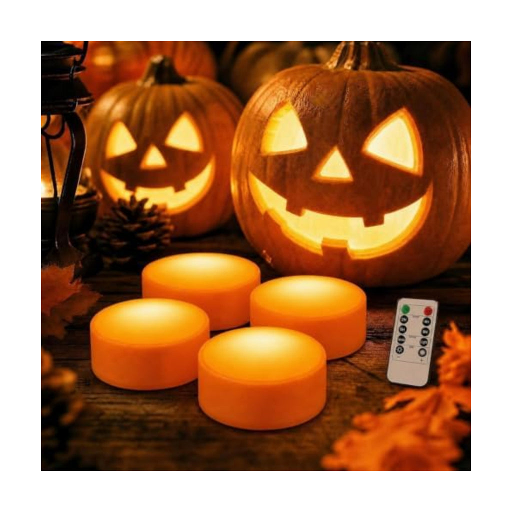 4-Pack Halloween Decorations LED Pumpkin Lights, Pumpkin Light Decoration