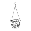 Happyyami Hanging Railing Planter Metal Flowerpot Holder with Chains 8.07 X 8.07 X 5.51 in Hanging Flower Holder for
