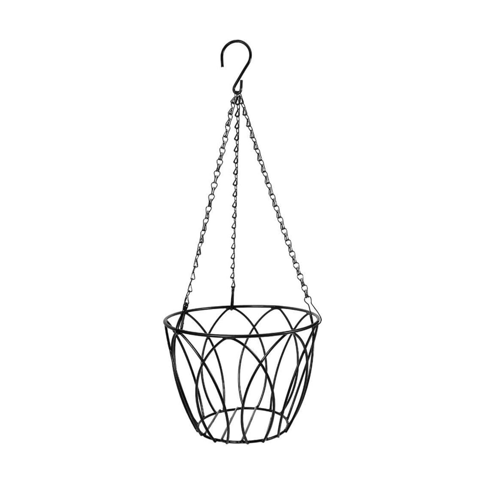 Happyyami Hanging Railing Planter Metal Flowerpot Holder with Chains 8.07 X 8.07 X 5.51 in Hanging Flower Holder for