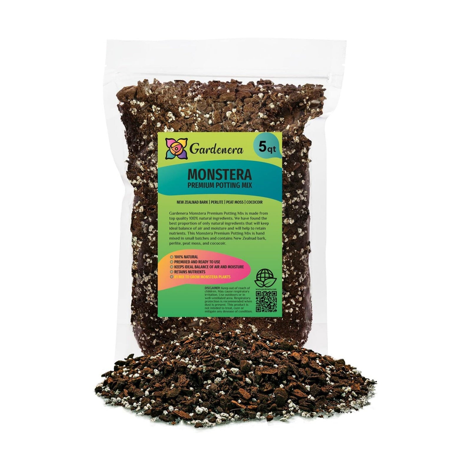 Premium Monstera Potting Soil - Quick Drain Potting Soil for Growing and Repotting Monstera Deliciosa/Swiss Cheese