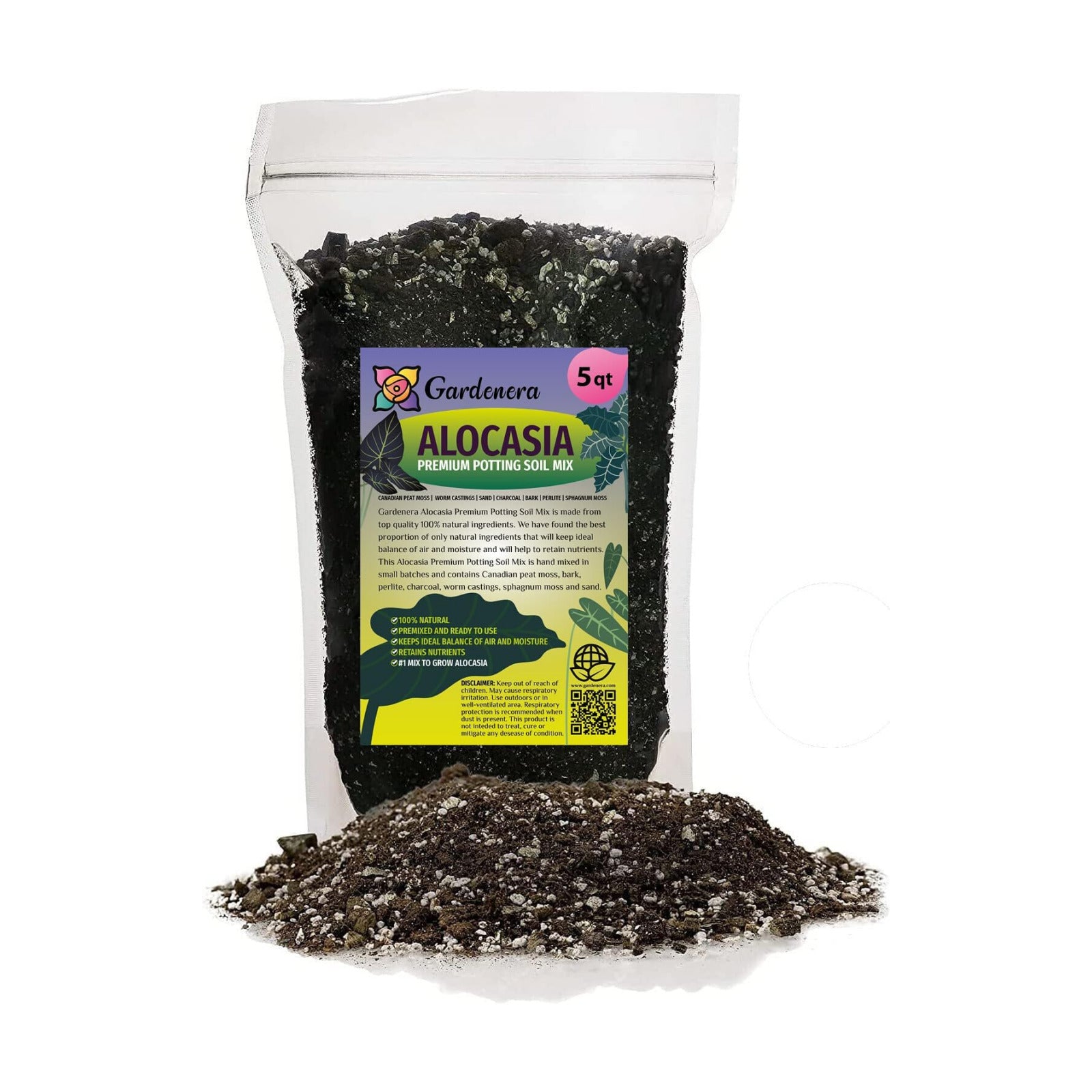 Premium Alocasia Plant Soil Mix by Gardenera - Stimulate Growth and Elevate Leaf Elegance with Nourishing Formula - 5