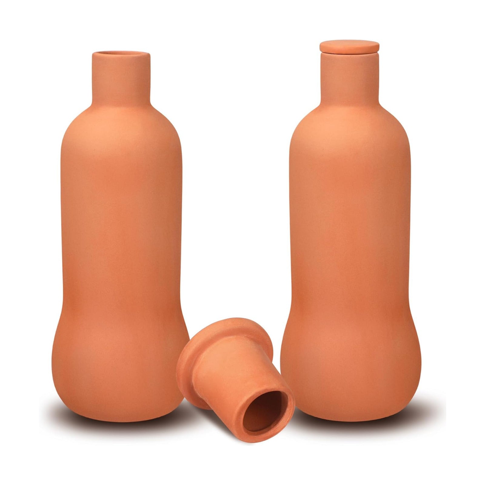 2 Pcs 34oz Olla Watering Pots, Large Terracotta Self Irrigation Pots with Lid, Automatic Olla Watering System for
