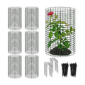18 Pcs 24'' x 12'' Large Wire Plant Protector from Animals, 6 Pack Metal Plant Cage Chicken Wire Cloche with Ground
