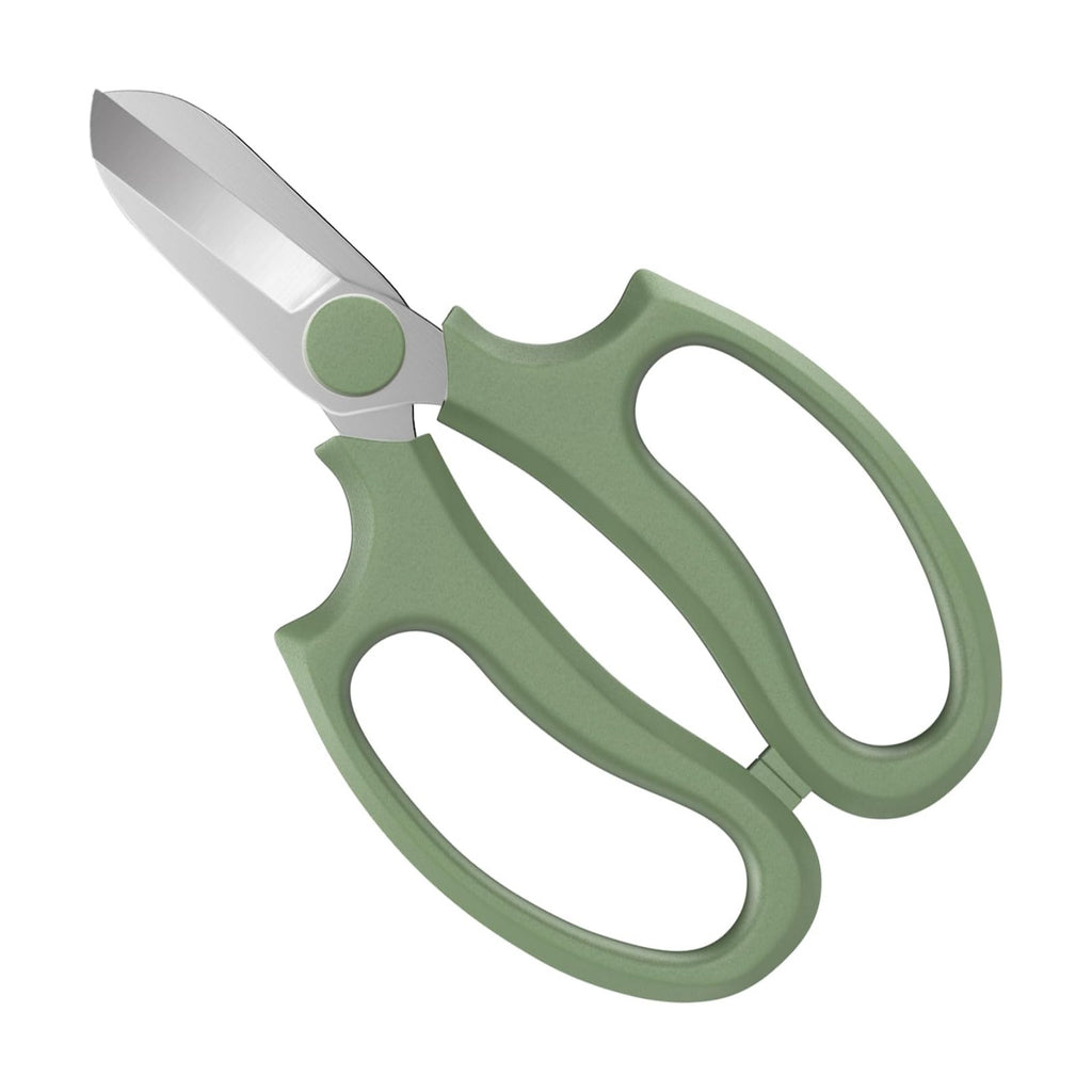 Housolution Flower Scissors, Steel Garden Pruning Shears, Avocado Green