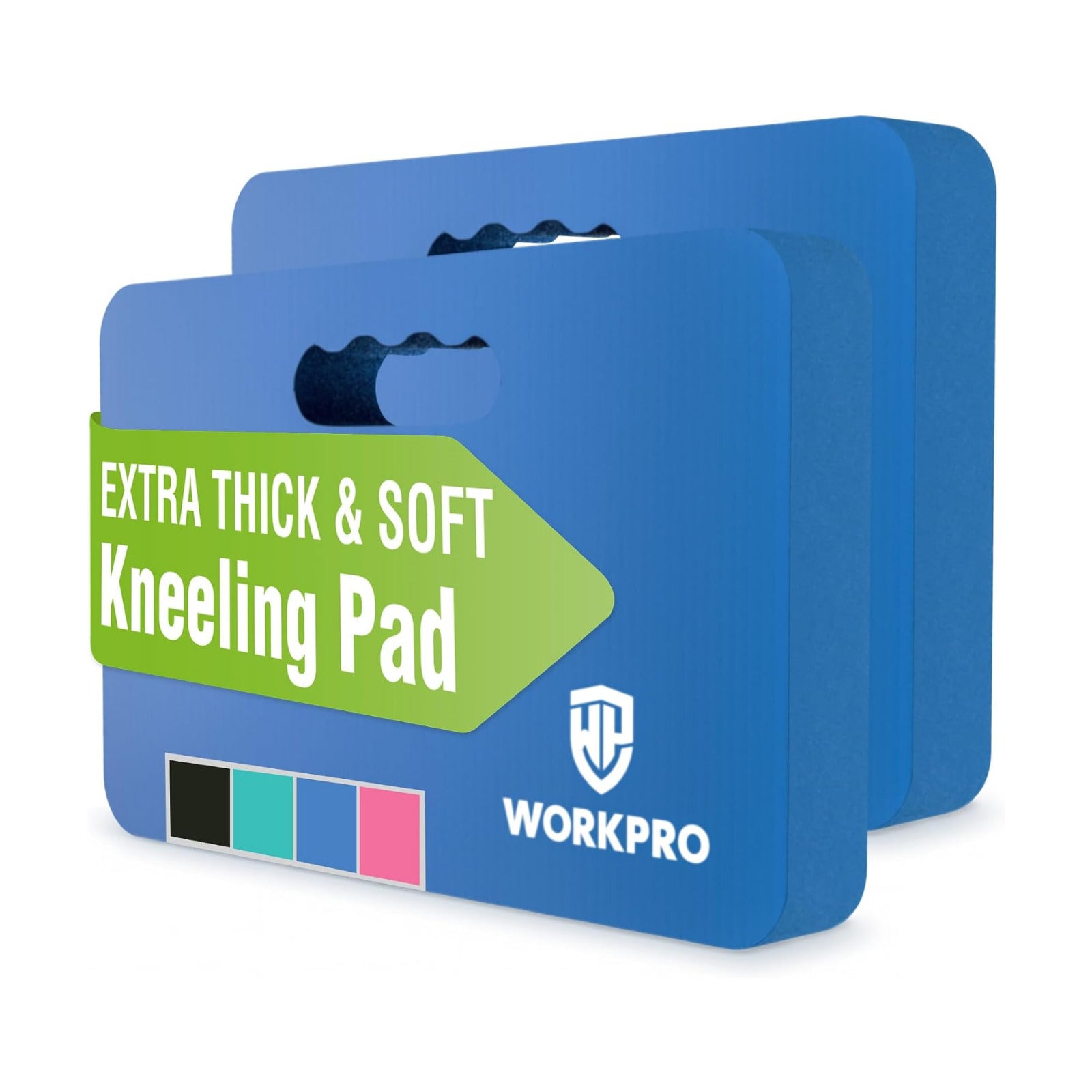 WORKPRO Extra Thick Kneeling Pad, 2 Pack, 17.5 x 11 x 1.5 in, Blue | Soft NBR Foam Cushioning for Knee, Large Foam