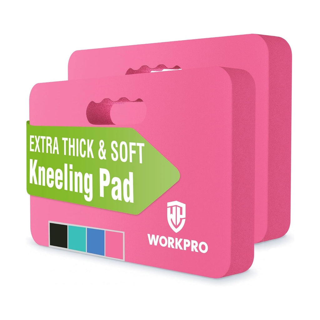 WORKPRO Extra Thick Kneeling Pad, 2 Pack, 17.5 x 11 x 1.5 in, Pink | Soft NBR Foam Cushioning for Knee, Large Foam