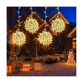 Outdoor Christmas Balls Lights 4 Pack 7.1" Hanging 8 LED Modes（Warm White）