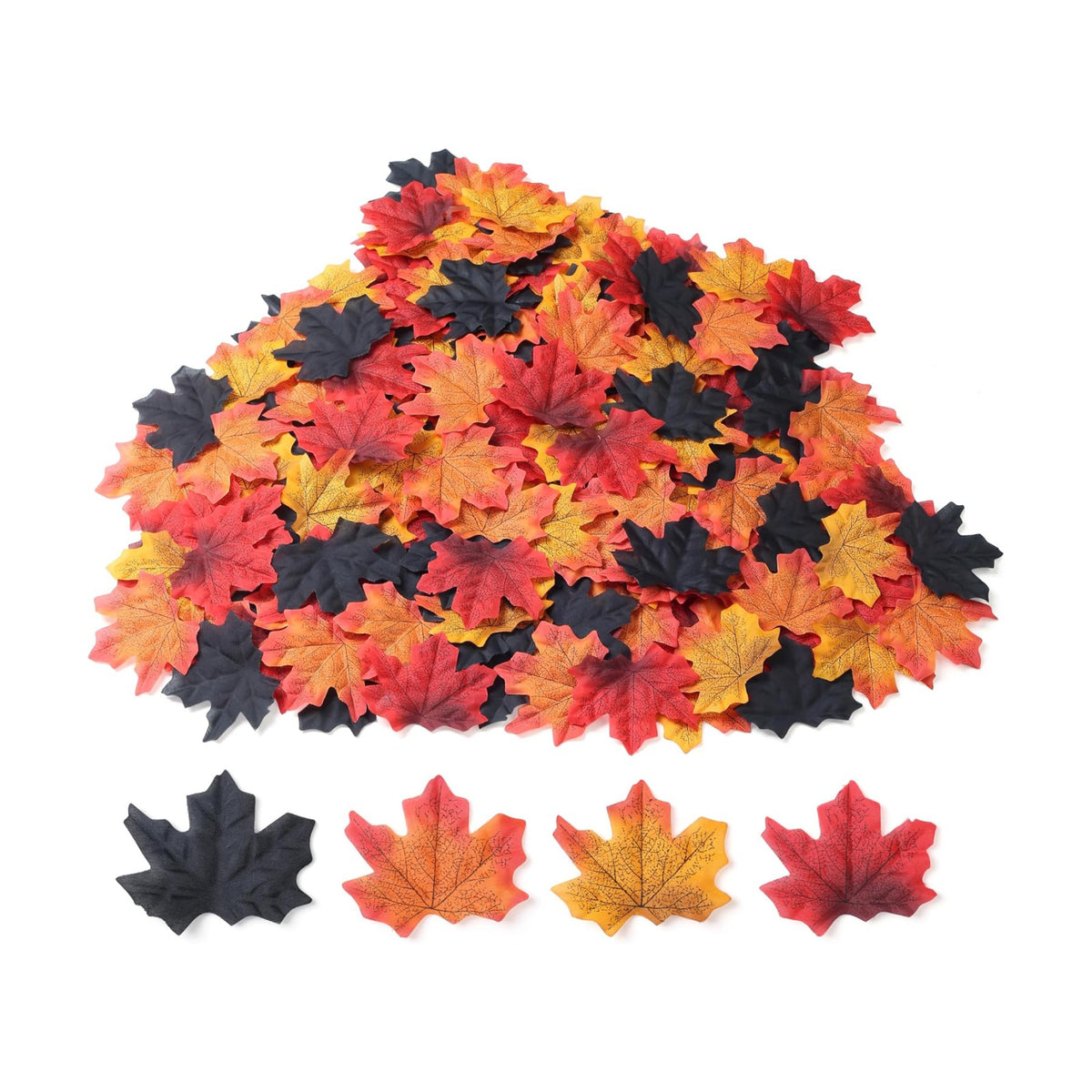 SITUMEIZI 400Pcs Fake Fall Leaves, Maple Leaf for Halloween Decor