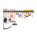 68'' All Metal Adjustable Garden Tool Organizer: Garage Tool Organizer Wall Mount with Black Hooks, Garage Organizers