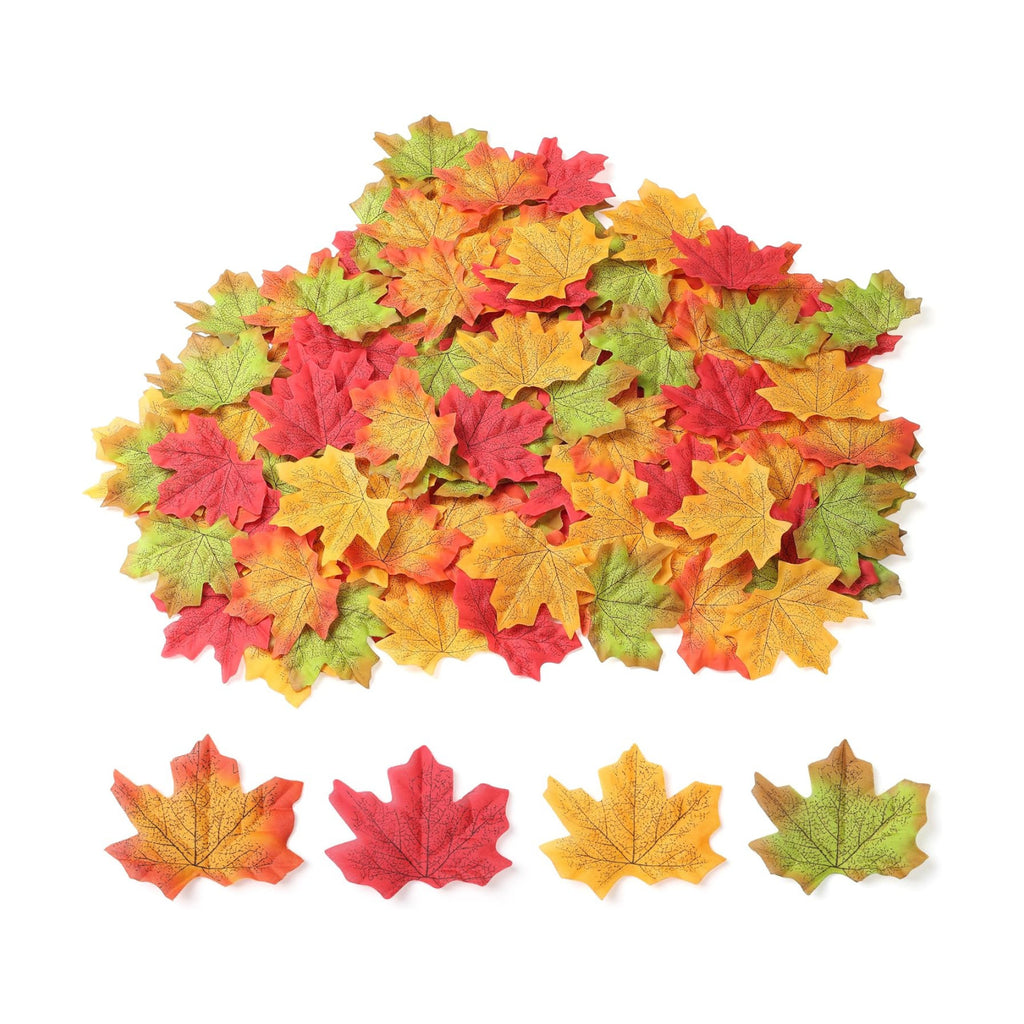 SITUMEIZI 400Pcs Fake Fall Leaves, Maple Leaf for Thanksgiving Decor